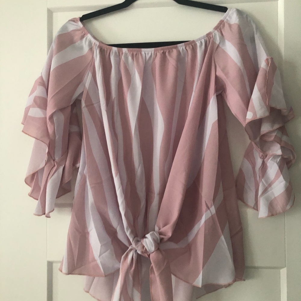 Pink tie up top